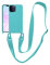 Handykette Handyhülle kompatibel mit Apple iPhone 11 Pro Necklace Hülle Nylon Schultergurt Weich Silikon TPU Cover mit Kordel zum Umhängen Schutzhülle mit Stylische Band(Gletscherblau)