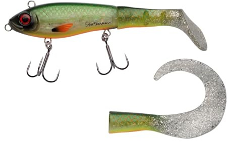 Abu Garcia Svartzonker McHybrid Hechtköder – Hybrid Hard Soft Swimbait – Köder mit Paddle Tail und Curl Tail