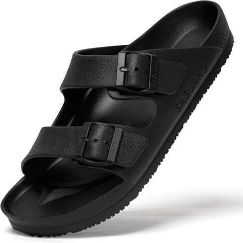 SAGUARO Estivi Infradito Uomo Spiaggia Sabot Eva Ciabatte Piscina Pantofole Donna Giardino Zoccoli Nero 38