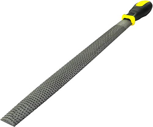 AERZETIX - Lima/Raspa per legno in acciaio semitonda - Lunghezza 300mm - Utensile manuale da falegname - Manico bimateriale - Strumenti di finitura Lime/Spilli/Denti - C45956