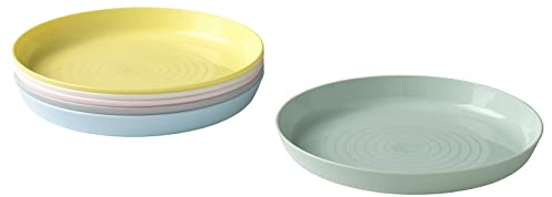 2 piatti in plastica, confezione da 6, 19 x 2 cm, colori pastello