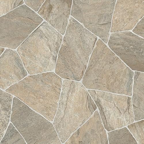MAMV573E- Stone Effect Designer Vinyl Flooring Home Office Kitchen Bedroom Bathroom Lino Flooring Sheet Modern Design (1m(L) X 2m(W) (3...