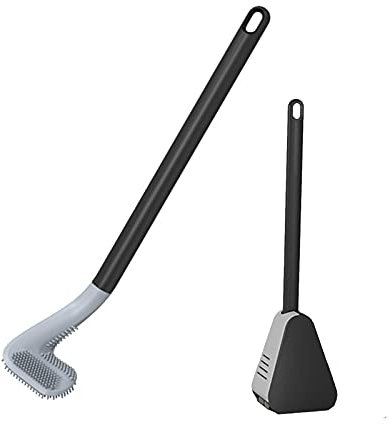 Golf Brush Head Toilet Brush,Household Cleaning Brush,Wall-Mounted Long-Handled Toilet Brush, Bathroom Soft Brush (Black)