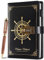 Locked Journal, PU Lock Dairy with Pen, PU Leather Notebook with Lock Sketchbook Journal Planner Organiser Refillable Diary, Line Paper Gift for Girls, Boys (Black)
