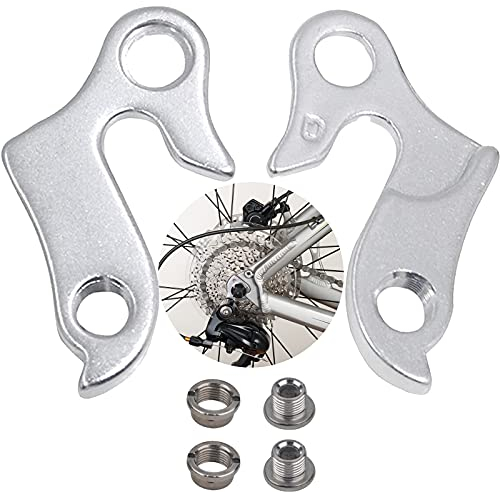 mohito 2pcs Fahrrad Schaltauge,Schaltwerk Aufhänger Aluminiumlegierungs Schaltauge Bike Schaltwerk Hanger mit Muttern für Fahrräder,für MTB Mountain Road Bike Schaltauge(Silber)