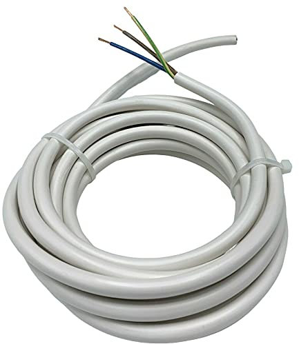 NYM-J 3 x 1,5 mm² – Cavo guaina per ambienti umidi, conduttore elettrico a 3 fili 1,5 mm2-3 - 5-10-15 20 metri, dimensioni: 20 m