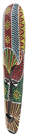 Baoblaze 1 Piece Wooden Aboriginal African Painted Wall-Mounted Decor African Decor Hand Chiseled Wood African Wall Decoration Art Crafts, 50cm