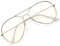 KANASTAL Gafas Luz Azul Doradas Filtro Luz Azul Hombre y Mujer Grande Metálicas para Ordenador Pantallas Blocker Blue Light Glasses - Montura Oro con Transparentes Lentes