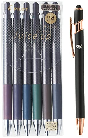 Juice up 04 Pilot Druck-Gelschreiber, 0,4 mm, Ultra Fine Point Glossy Color, 6 Farben (LJP120S4-6CCG) mit Original-Kugelschreiber