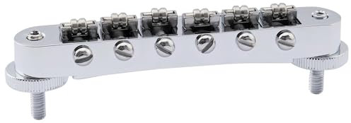 Musiclily Pro 10,4mm Chevalet Rouleaux Roller ABR Tune-O-Matic Bridge avec Pivot M4 pour Guitare électrique Les Paul, Chrome