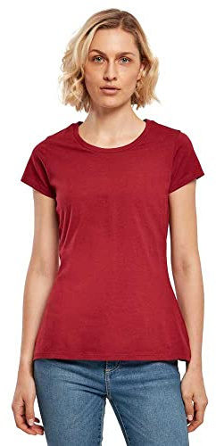 Build Your Brand Damen T-Shirt Basic Tee, Kurzarm Frauen T-Shirt mit Rundhalsausschnitt aus Baumwolle, in vielen Farben erhältlich, Größen XS-5XL