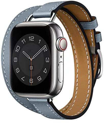 HEYOZURY Cinturino Compatibile con Apple Watch Cinturino Double Tour Pelle Donne 45mm 44mm 40mm 41mm 49mm,Originale Vera Pelle Cinturino for iWatch Series 10/9/8/7/6/SE/5/4/3/2/1