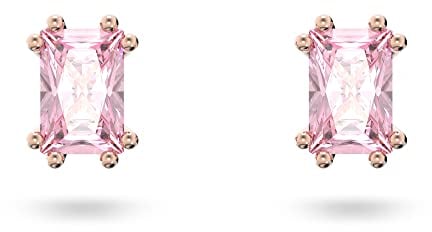 Swarovski Stilla stud earrings, Pink, Rose gold-tone plated