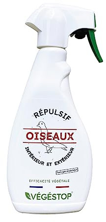Spray Répulsif Oiseaux - Liquide - 500 ml - Origine végétale - Utilisation facile - Pour éloigner pigeons, corbeaux, pies, corneilles, étourneaux, mouettes - Pulvérisateur