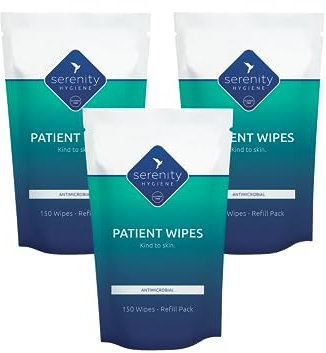 Sanitising Patient Wipes - Skin Safe Cleansing Wipes for hands, body areas, sanitising of surfaces and medical equipment Refill Pack of 3