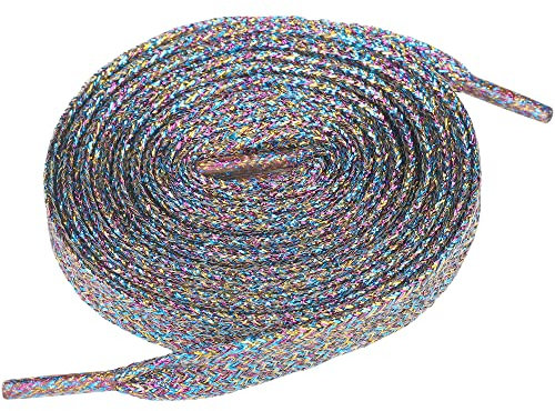Allegra K Women's Metallic Glitter Sparkling Shoe Laces Flat Colorful Shoelaces for Sneakers 1 Pair 200cm/78.74 3-Color Threads
