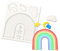 Xidmold Regenbogen Silikon Fondant Formen Wolken Mond Sternform Fondant Silikonform Schokolade Silikonformen Backwerkzeug, Kuchen Süßigkeiten Formen für Kinder Basteln