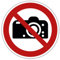 Schild Fotografieren verboten 30cm Ø hergestellt aus robustem PVC stoß und kratzfest Warnschild in Weiß/Schwarz Hinweisschild Fotografieren verboten mit UV-Schutz