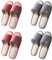 Teceyfeet Set di Ciabatte Ospiti,4 Paia Pantofole Ospiti Antiscivolo Lavabili Pantofole Aperte Sulla Punta Confortevole Pantofole per Donna Uomo Casa Hotel Spa Matrimonio Famiglia Viaggio，4 Taglie
