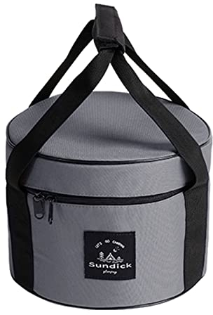 Camping Tableware Storage Containers, 9/14L Round Picnic Storage Bag Oxford Cloth Waterproof Travel Cutlery Carrying Bag for Outdoor BBQ Picnic