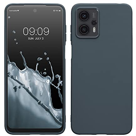 kwmobile Housse Compatible avec Motorola Moto G23 / Moto G13 Coque - Housse de téléphone Protection Souple en Silicone - Ardoise foncée