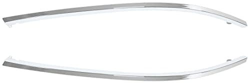 Stoßstangenleiste Scheinwerferleiste Stoßstange Chromleiste Zierleiste Scheinwerfer Chrom Leiste Stoßfänger Schutzleiste Gitter Blende silber vorne links und rechts für A6 C5 Avant Allroad A6 4B