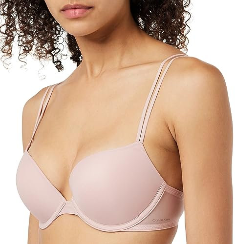 Calvin Klein Soutien-Gorge Push-Up Femme Plunge à Armatures, Rose (Subdued), 90B