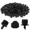 VooGenzek 200 Piezas 1/4'' Goteros de Riego, Plástico Aspersores de Riego Ajustables de 8 Agujeros, Cabezas de Riego para Goteo Goteros, Rociadores de Riego para Césped, Jardín, Negro