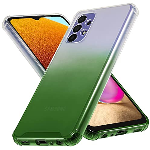 CoolGadget Handyhülle für Samsung Galaxy A32 5G mit Farbverlauf Grün | Transparentes Case mit Gradient Design, stoßfester Rahmen, ultra dünn, kratzfest