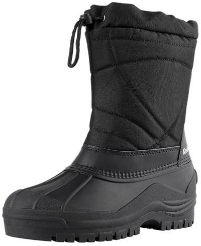 Knixmax Stivali da Neve Uomo Fodera Calda Scarpe Invernali Antiscivolo Impermeabili Trekking Outdoor Doposci Scarpe da Neve Nero EU 43