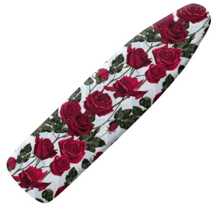 Jeiento Red Rose 15x54 Ironing Board Cover Retro Floral Iron Pad Covers Stain/Scorch Resistant Ironing Board Protective Replacement Covers Standard Size