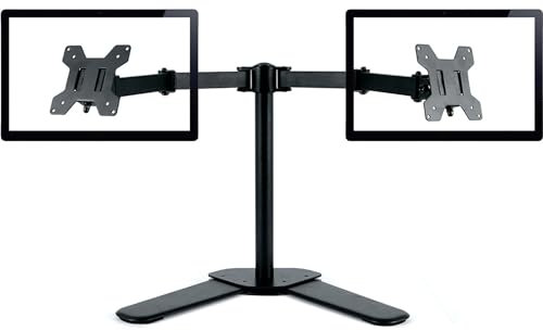 ZENO Monitor Stand | Dual Monitor Arm | Freestanding Monitor Arm For Desks | Monitor Arm For 2 Monitors | Rotate 360° | Adjustable Tilt ±45° | Swivel 180° | VESA 75/100mm