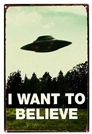 GQWJKSZ UFO I Want to Believe Blechschilder Metallplatte Garage Wand Pub Restaurant Home Art Decor Vintage Eisen Poster A01 12 x 8 Zoll