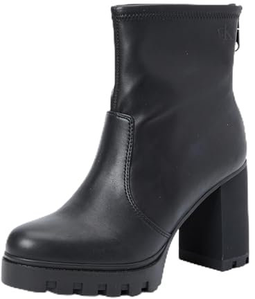 Calvin Klein Donna Stivali Mezza Gamba Heel Platform Zip Boot con Tacco a Zeppa, Nero (Triple Black), 40