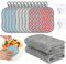 12 Piezas Estropajo de Microfibra, Esponjas Reutilizables Lavables con 2 Paños de Limpieza y 2 Ganchos, Estropajo Cocina para Limpiar la Suciedad Persistente
