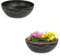 matches21 Pflanzschalen für draußen - 2 Vintage Dekoschalen schwarz marmoriert als Blumentopf Pflanztopf - Schale in 25 cm als Garten Vogeltränke Balkon-Deko oder Friedhof Grabschale