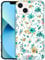 GlamCase for iPhone 13 Mini, iPhone 13 Mini Case - Teal Floral Pattern Design Printed Slim Fit Cute Plastic Hard Snap on Protective Designer Back Phone Case/Cover for iPhone 13 Mini