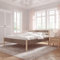 Hansales Holzbett 180x200 cm Kaja Scandi Style ohne Rollrost - mit Stoffbezug - Farbe Braun - aus behandeltem FSC® Birkenmassivholz - Farbe braun - 350 kg - Doppelbettgestell mit Kopfteil
