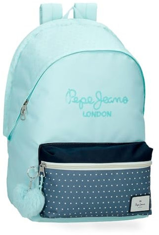 Pepe Jeans Dalma Mochila para Portátil Doble Compartimento Portátil 15,6 pulgadas Azul 31x44x15 cms Poliéster by Joumma Bags