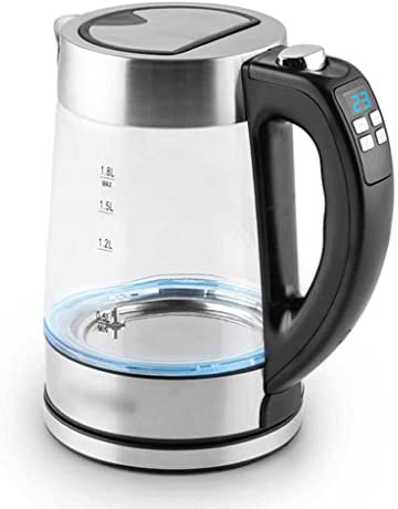 FDHESAR Kettles,Glass Cordless Clear Water Boiler with Automatic Shut-Off and Boil-Dry Protection Hot Water Boiler Ease of Use/Clear a