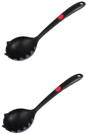 Amosfun 2 Pezzi Di Utensili Da Cucina Antiaderenti in Silicone Nero Per Pasta Resistenti Al Calore Per La Cottura Delle Posate