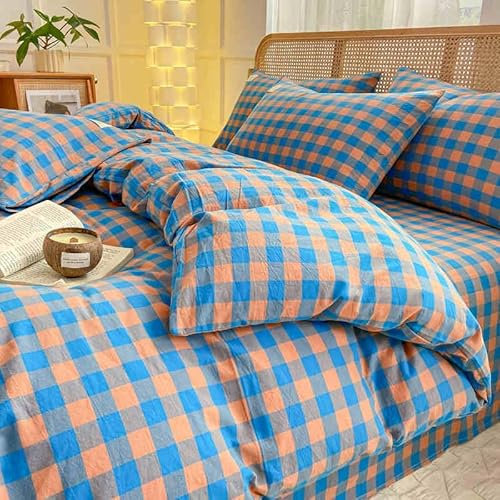 Bettwäsche 135X200 Blaue Geometrie Bettbezug Set,Bettbezüge-Sets 3 Teilig Mikrofaser Bettbezug Mit Reißverschluss Und 2 Kissenbezug 80X80Cm, Jugendliche,Bettwäsche-Sets Modern