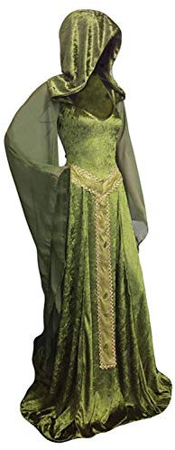 teobant Women Medieval Dress Renaissance, Witch Costume Traditional Victorian Fancy Dress Gown Halloween Carnival M