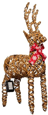 Samuel ALEXANDER 70cm Battery Operated Light up Brown Christmas Reindeer with 80 Warm White LEDs