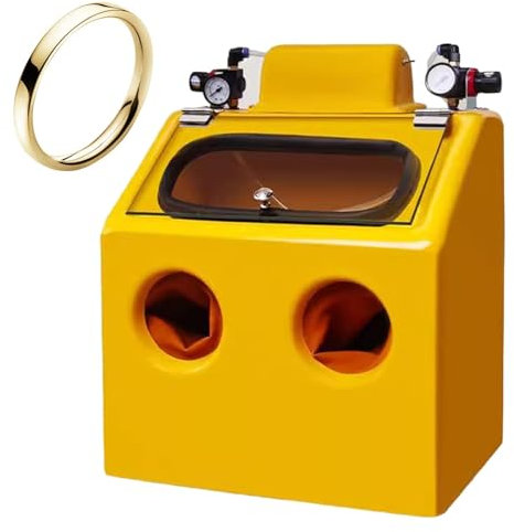 Cabinet Sandblaster, Portable Sandblasting Equipment with Foot Switch/Light, Adjust Jet Intensity, Clear Vision, for Sandblasting, Metal Rust Removal, Impurity Cleaning, Detail Finishing