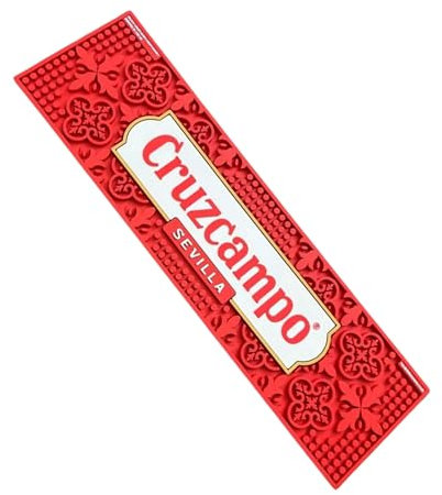 Cruzcampo Tapis de bar en caoutchouc antidérapant Rouge Dimensions 60 x 20 x 0,8 cm