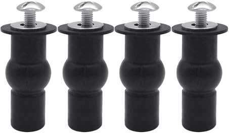 Quacc 4 PCS Universal Toilet Seat Hinges Screws, Stainless Steel & Rubber, Top Mounting Hardware, Fixes Shifting Toilet Seat, Replaces Plastic Plugs