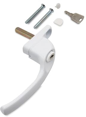 Armis Espag Cranked Window Handle - Right, White, 40mm