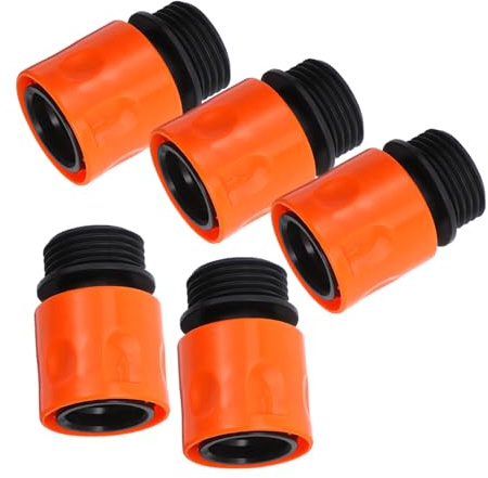ibasenice Lot de 5 Raccords de Tuyau D'arrosage 3/4 Filetage Externe en Abs, Connexion Étanche Facile à Installer pour Arrosage et Nettoyage Extérieur