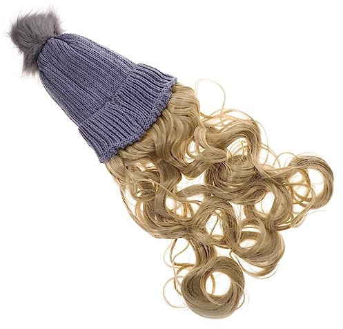 DEARMAMY Lange Lockenperücke Hut Für Frauen Mit Befestigten Haaren Weicher Wintermütze Aus Hochwertigen Materialien Für Outdoor-aktivitäten Und Täglichen Gebrauch